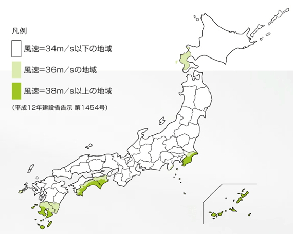 日本風圧地図
