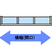 テラス正面寸法画像